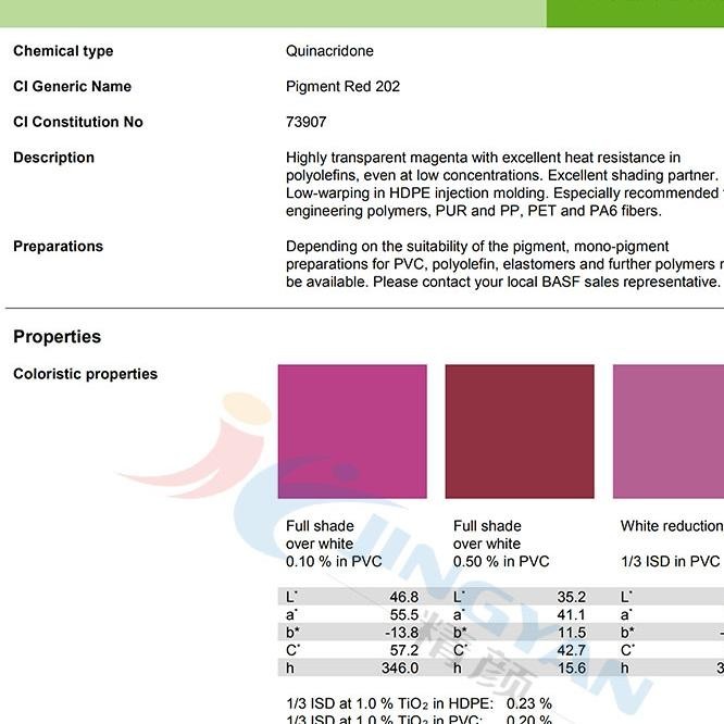 巴斯夫k4535高透明颜料洋红色basf cinquasia magenta