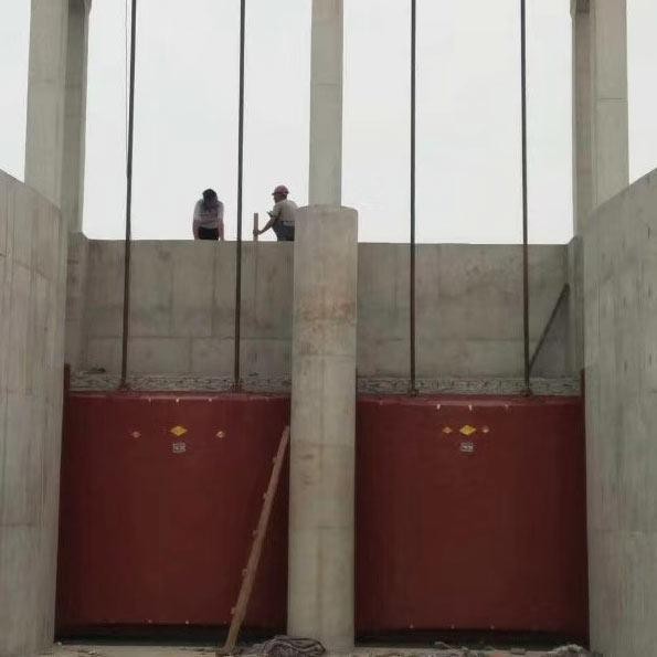 苏州供应1.7米*1.7米整体式平面拱形铸铁镶铜方闸门