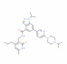 N-[(1,2-二氢-6-甲基-2-氧代-4-丙基-3-吡啶基)甲基]-1-(1-甲基乙基)-6-[6-[4-(1-甲基乙基)-1-哌嗪基]-3-吡啶基]-1H-吲唑-4-甲酰胺 CAS号:1431612-23-5 现货优势供应 科研产品