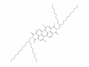 N,N'-二(2-癸基十二烷基)-1,7-二溴-3,4,9,10-苝二酰 亚胺 CAS号：1100243-37-5 产品图片